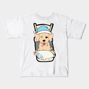 Cute retriever is going to bed Kids T-Shirt